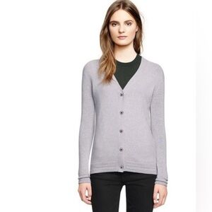 Tory Burch grey merino wool boyfriend full cardigan